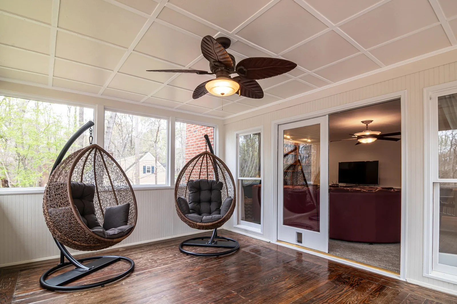 Installed four season sunroom with insulated glass roof